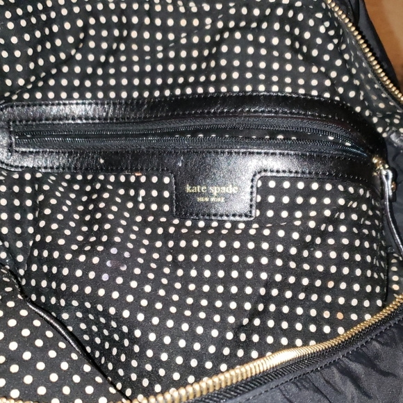 KATE SPADE black puffer tote with polka dot lining - Picture 9 of 10